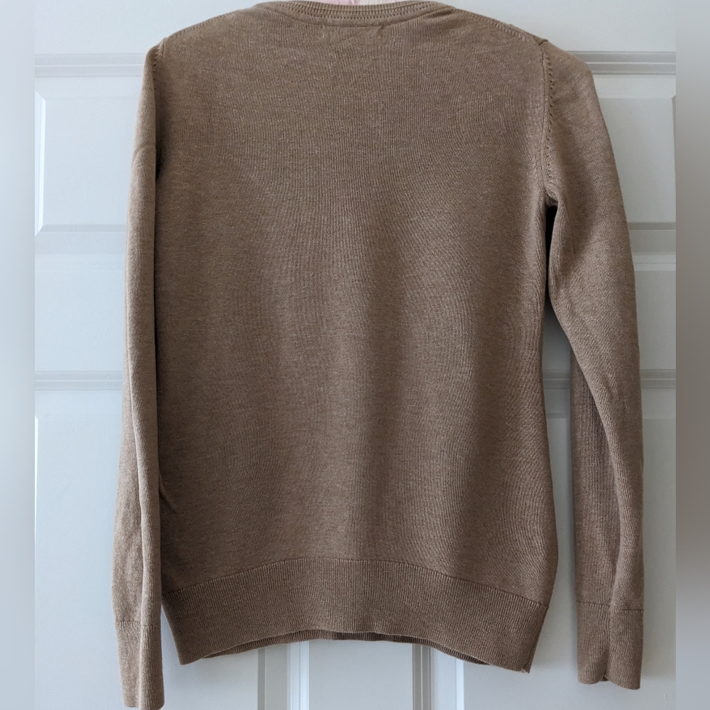Banana Republic factory sweater pointelle neckline neutral capsule classic XS - Picture 5 of 7